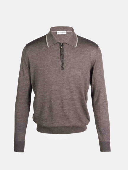 Castello d'OroPolo Long Sleeve With Crocodile Detail image605